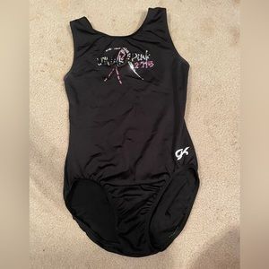 GK elite gymnastics leotard adult medium EUC breast cancer